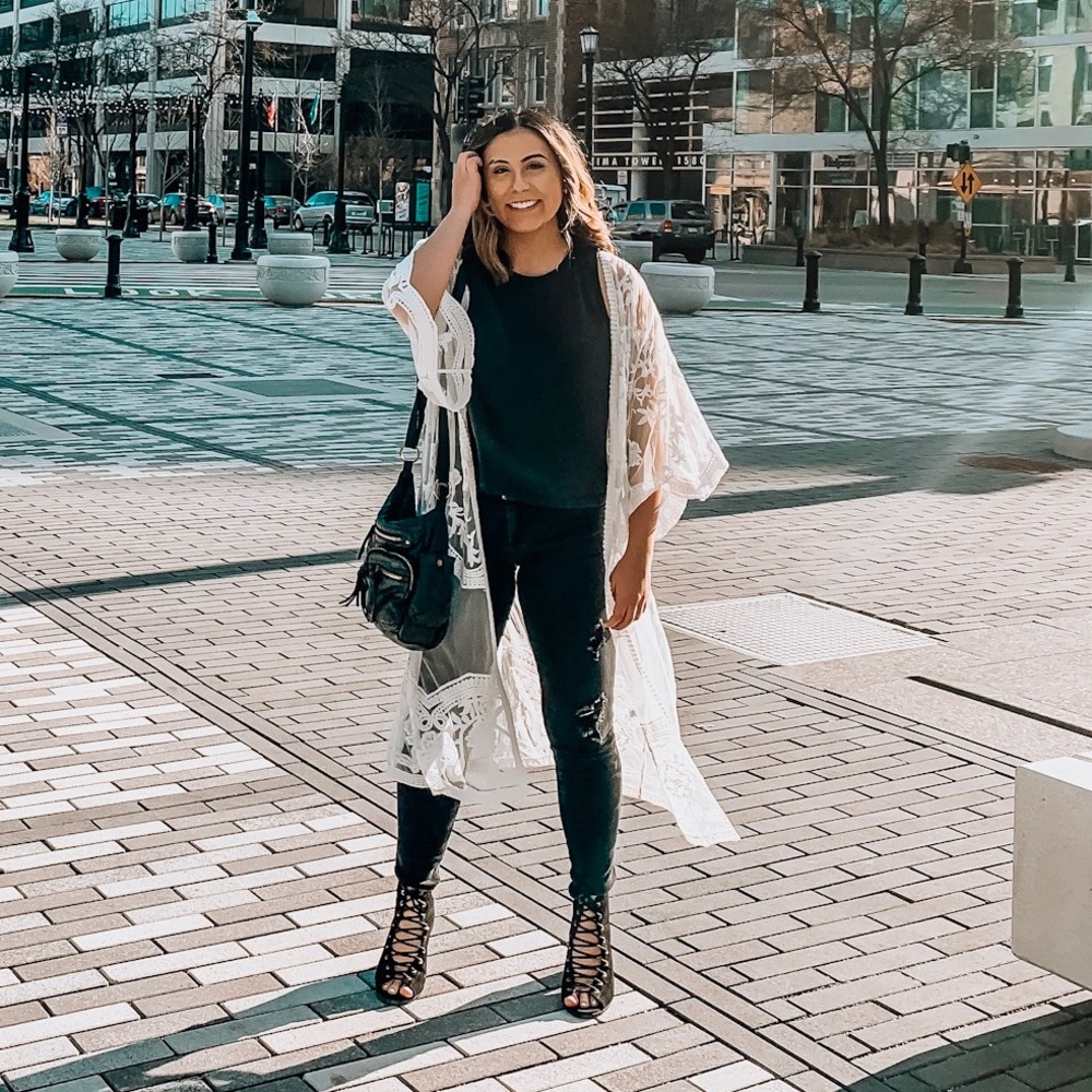 White lace kimono